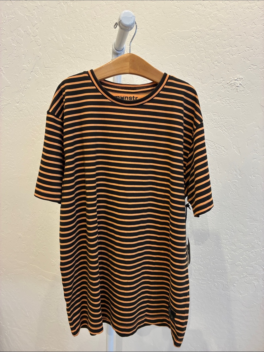 Kids Black & Orange Striped Short-Sleeve Tee